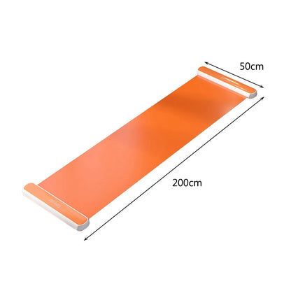 Yoga Sliding Mat Indoor Sport Fitness Glide Pilates Leg Core Training Board Mat for Ice Hockey Roller Skating Leg Exercise 200Cm