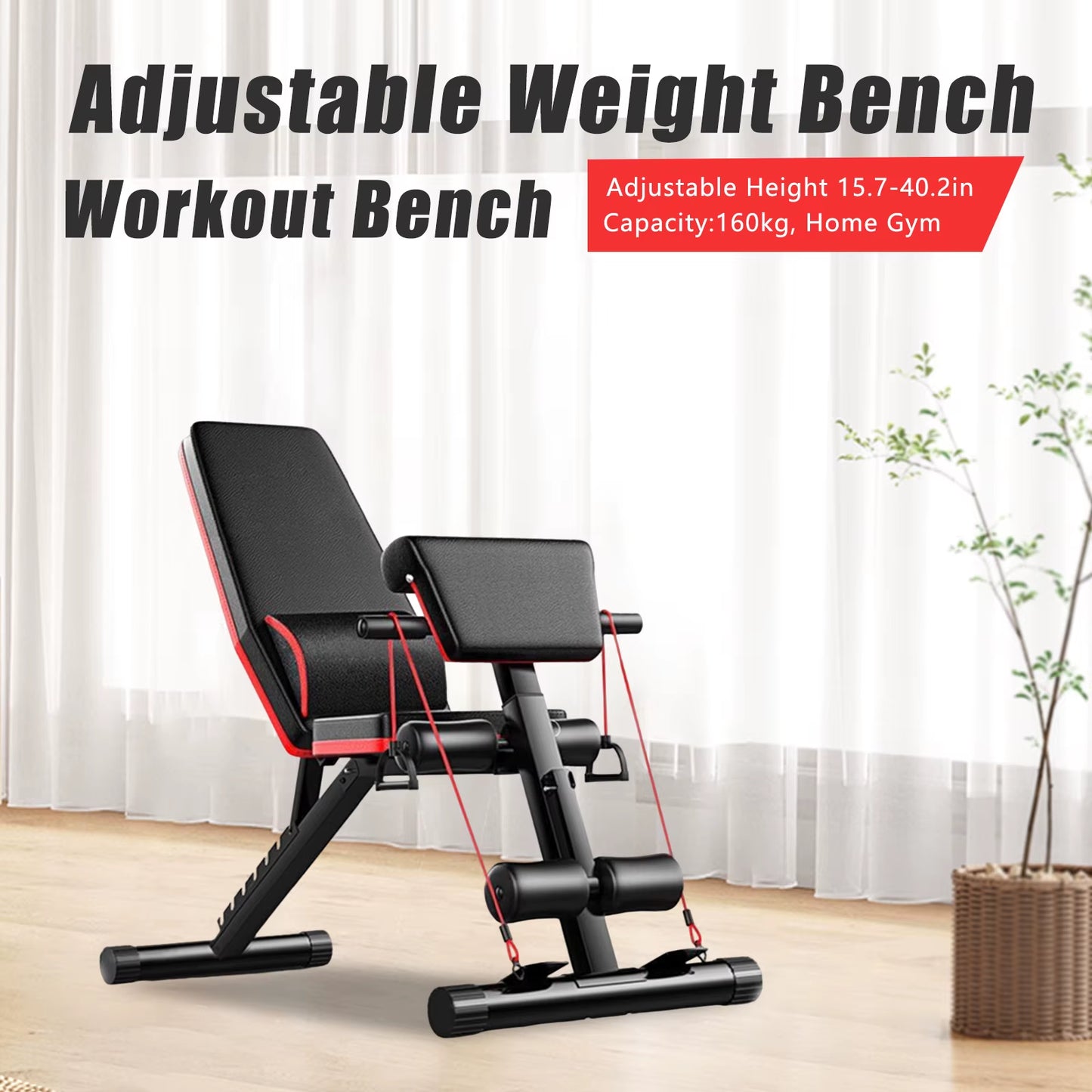 Adjustable Weight Bench Full Body Workout Foldable Incline Decline Exercise Workout Bench for Home Gym Strength Training Incline