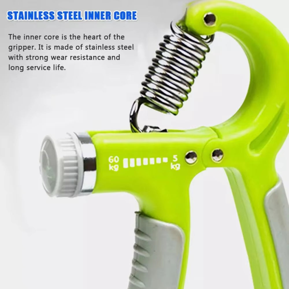 5-60KG Adjustable Hand Trainer Gym Fitness Training Hand Grip Exerciser Wrist Finger Rehabilitation Training Hand Grip Green