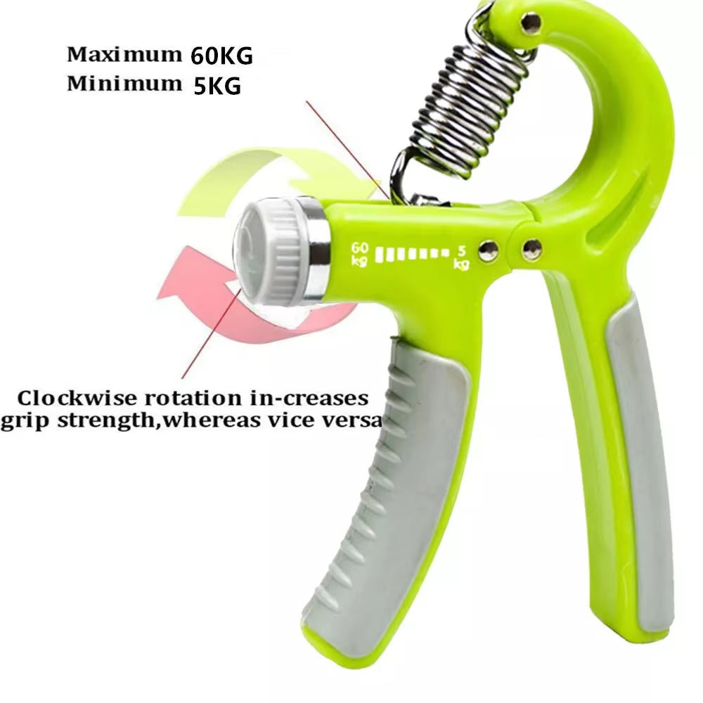 5-60KG Adjustable Hand Trainer Gym Fitness Training Hand Grip Exerciser Wrist Finger Rehabilitation Training Hand Grip Green